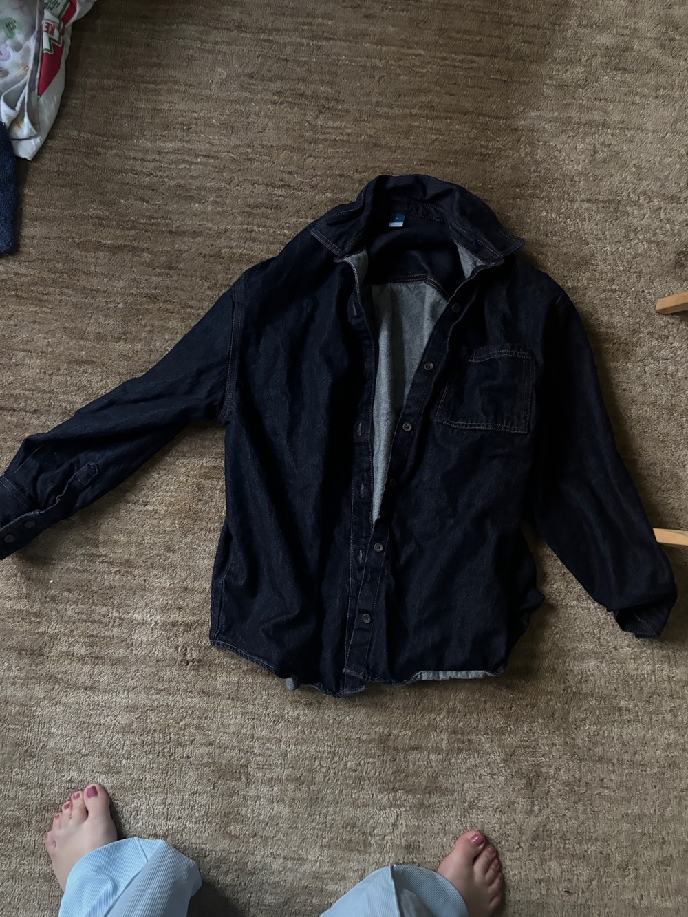 Old Navy Dark Navy Button-Up Shirt Jacket